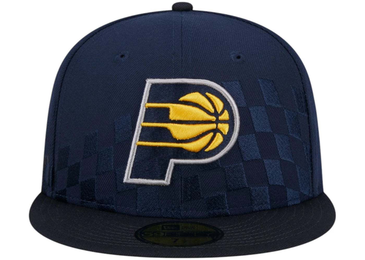 NBA Indiana Pacers New Era Rally Drive Checkerboard 59Fifty Crown Fitted Hat Navy