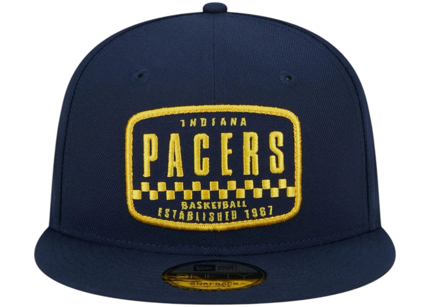 NBA Indiana Pacers New Era Rally Drive Finish Line Patch 9Fifty Snapback Hat Navy