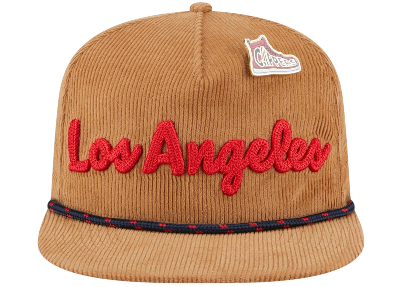 NBA LA Clippers New Era Victory Grove Corduroy Sneaker Pin Golfer Snapback Hat Tan