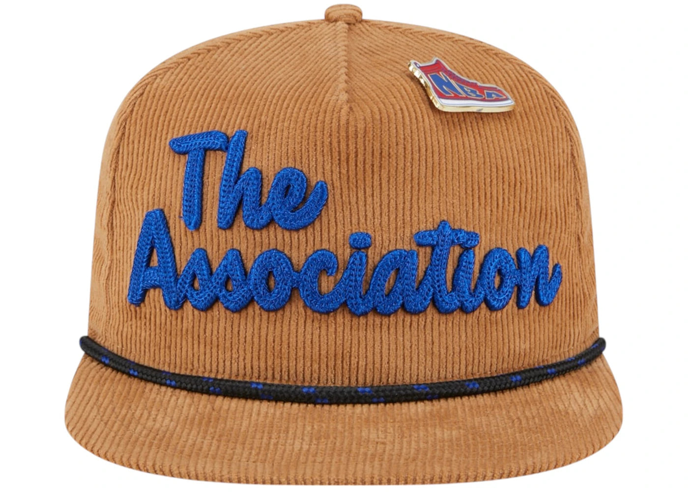 NBA Logo Gear New Era Victory Grove Corduroy Sneaker Pin Golfer Adjustable Hat Tan