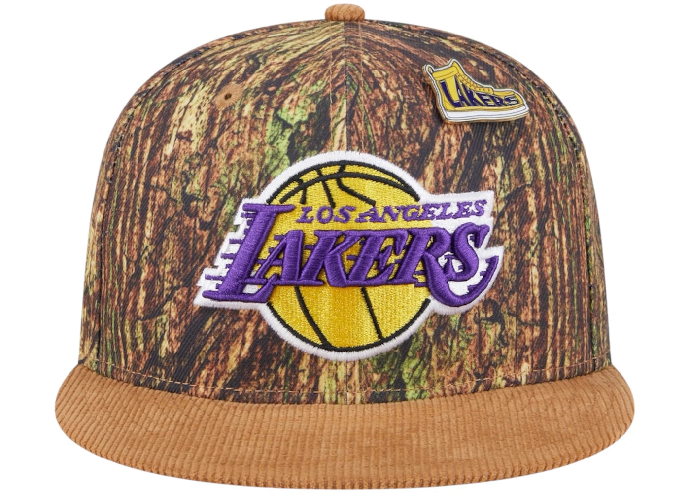 NBA Los Angeles Lakers New Era Camo Victory Grove Forest Sneaker Pin 9Fifty Snapback Hat Camo