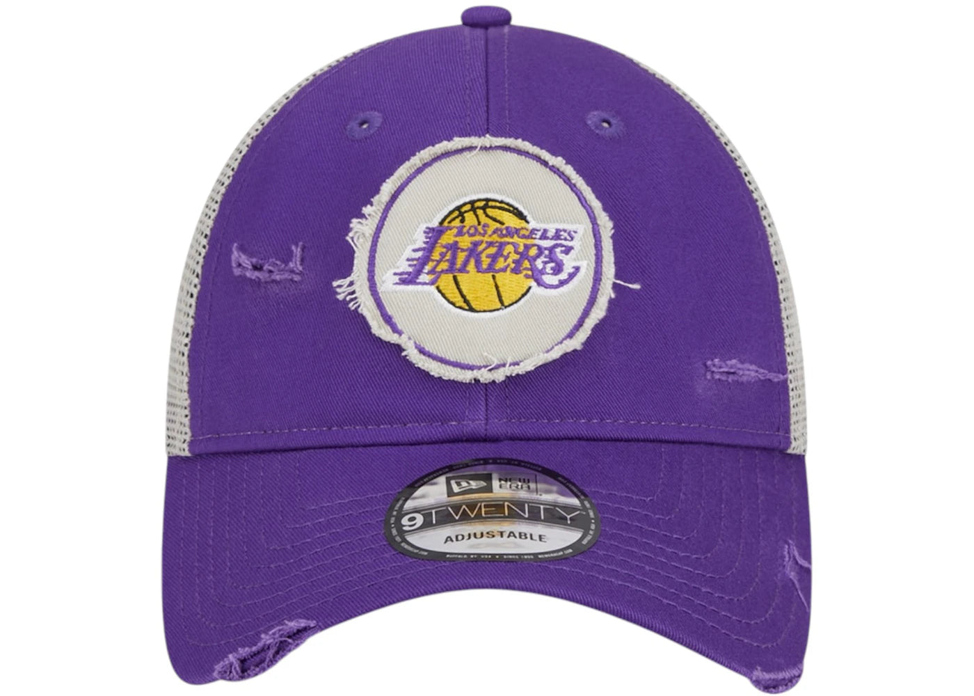 NBA Los Angeles Lakers New Era Rally Drive Distressed Patch 9Twenty Trucker Adjustable Hat Purple