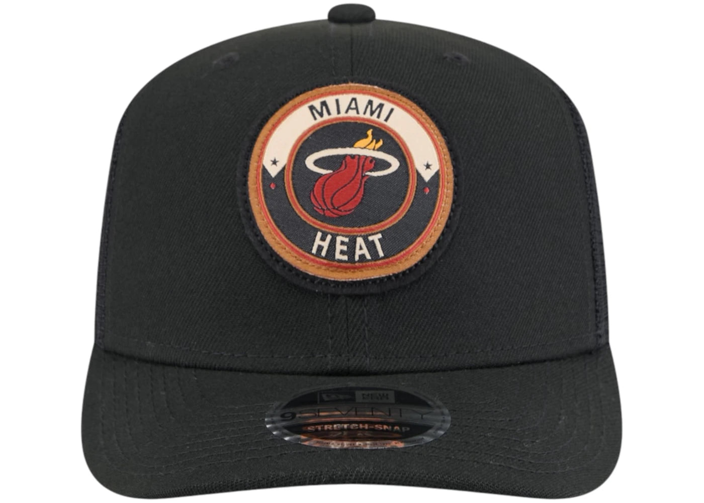 NBA Miami Heat New Era Victory Grove Circle Patch 9Seventy Adjustable Hat Black