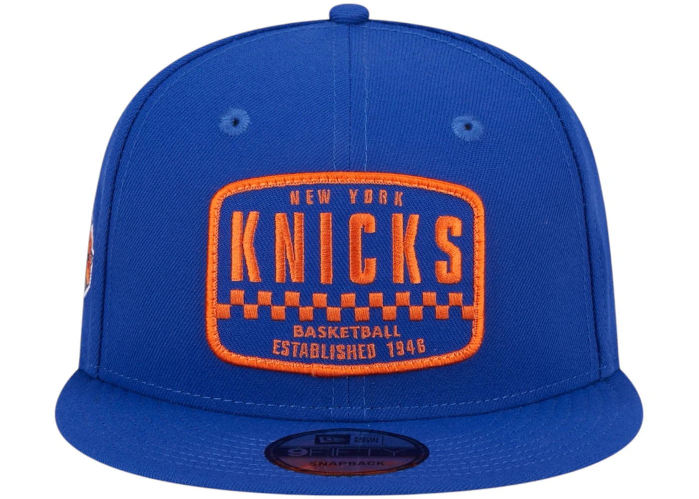 NBA New York Knicks New Era Rally Drive Finish Line Patch 9Fifty Snapback Hat Blue