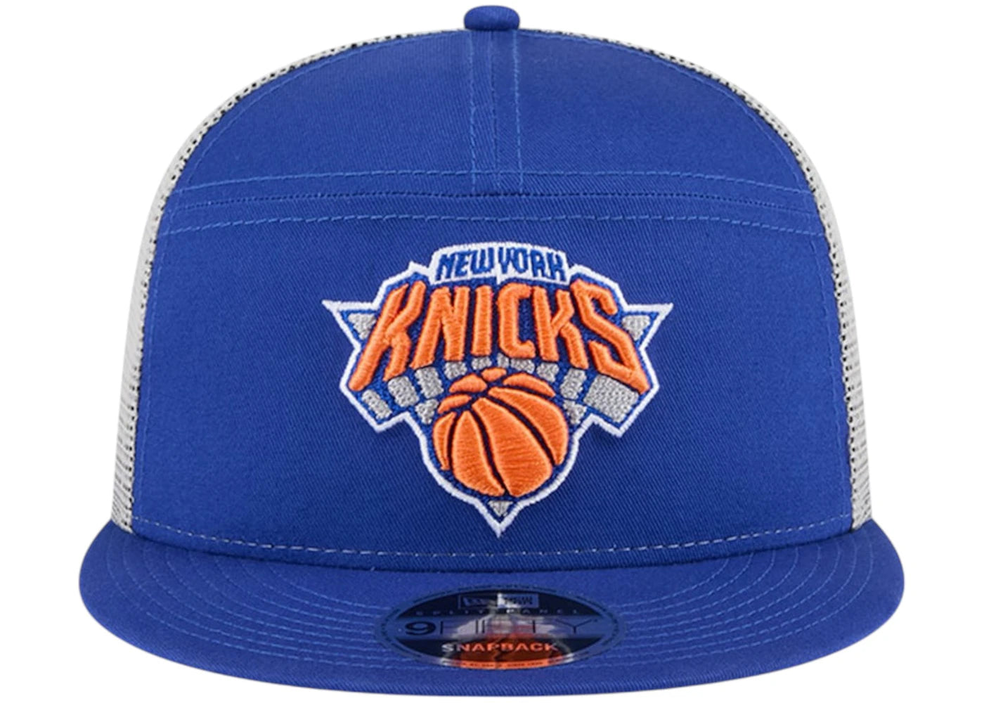 NBA New York Knicks New Era Victory Grove Split Panel 9Fifty Snapback Hat Blue