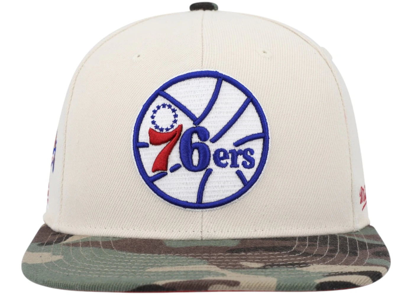 NBA Philadelphia 76Ers Hardwood Classics 1976 All-Star Game Off Camo Fitted Hat Cream