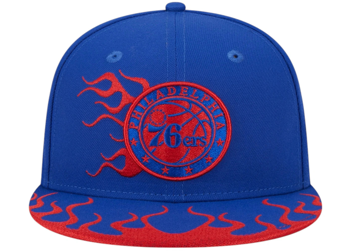 NBA Philadelphia 76Ers New Era Rally Drive Flames 9Fifty Snapback Hat Royal Blue