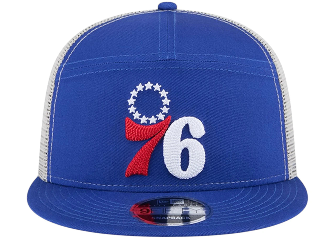 NBA Philadelphia 76Ers New Era Victory Grove Split Panel 9Fifty Snapback Hat Blue
