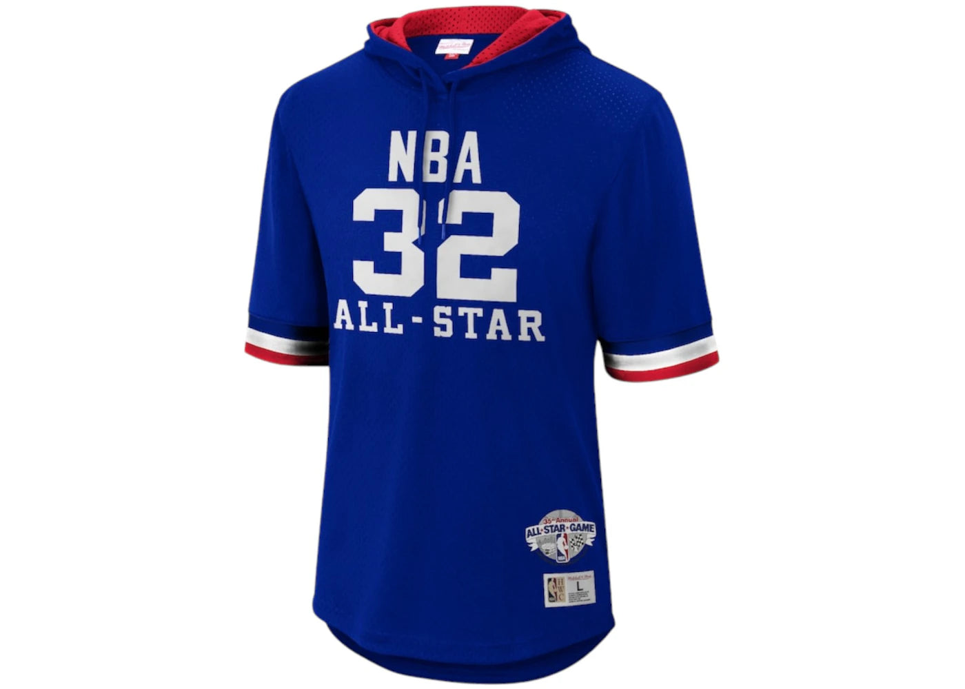 NBA Western Conference Magic Johnson 1985 All-Star Game Name & Number Short Sleeve Hoodie Royal Blue