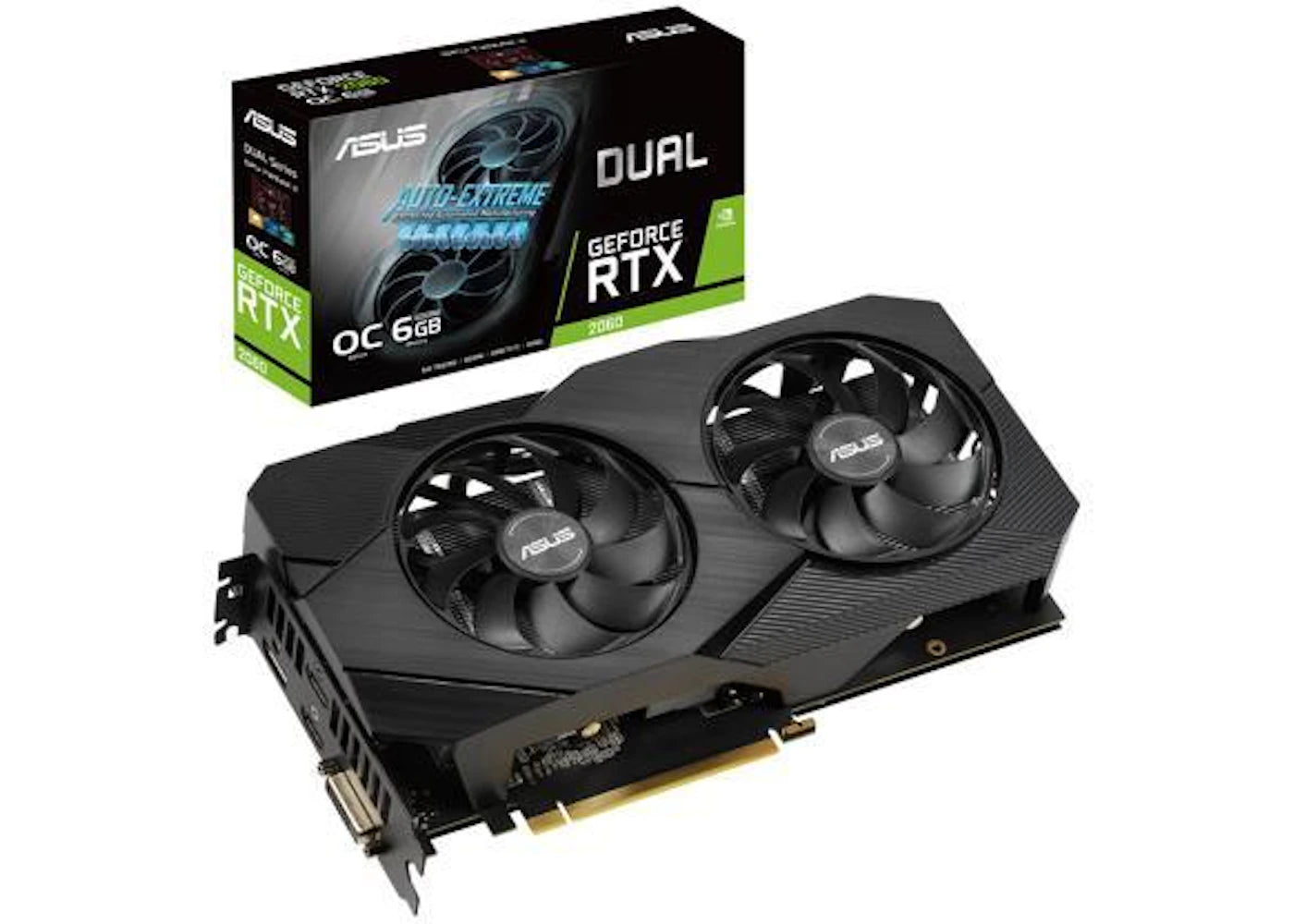 NVIDIA ASUS Dual GeForce RTX 2060 DUAL FAN OC Edition Graphics Card (Dual-RTX2060-O6G-EVO)
