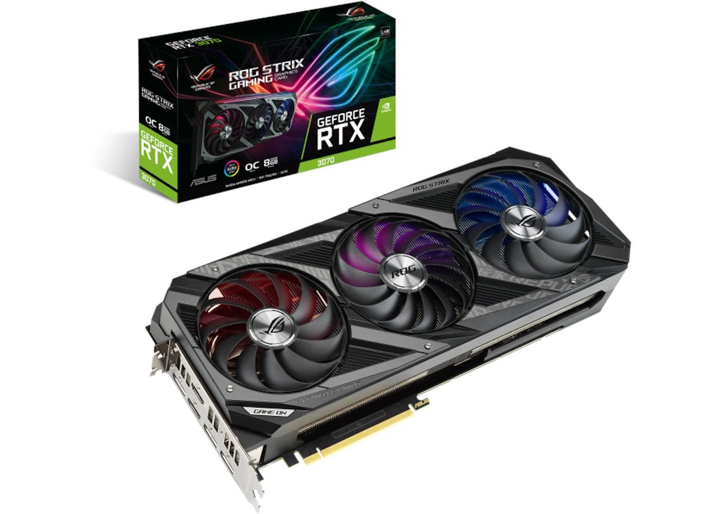 NVIDIA ASUS ROG STRIX Gaming Geforce RTX 3070 8GB OC V2 LHR Graphics Card (ROG-STRIX-RTX3070-O8G-V2-GAMING)