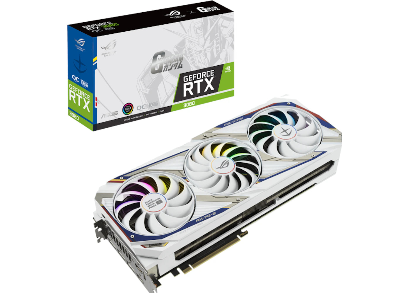 NVIDIA ASUS ROG STRIX GeForce RTX 3080 GUNDAM Edition 10G OC Graphics Card (ROG-STRIX-GeForce-RTX-3080-GUNDAM-EDITION)