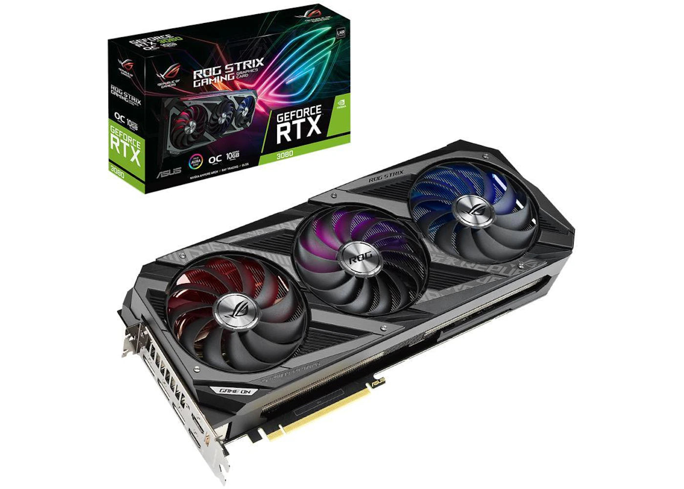 NVIDIA ASUS ROG STRIX GeForce RTX 3080 V2 10GB OC LHR Graphics Card (ROG-STRIX-RTX3080-O10G-V2-GAMING)