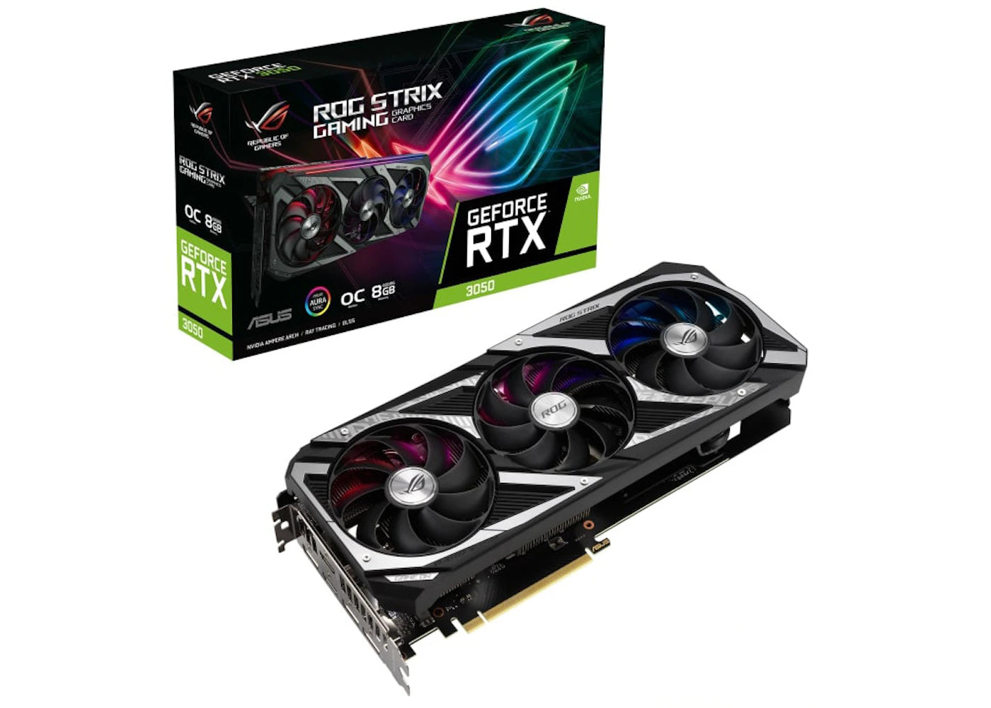 NVIDIA ASUS ROG Strix GeForce RTX 3050 8G OC Graphics Card (rog-strix-rtx3050-O8g-gaming)