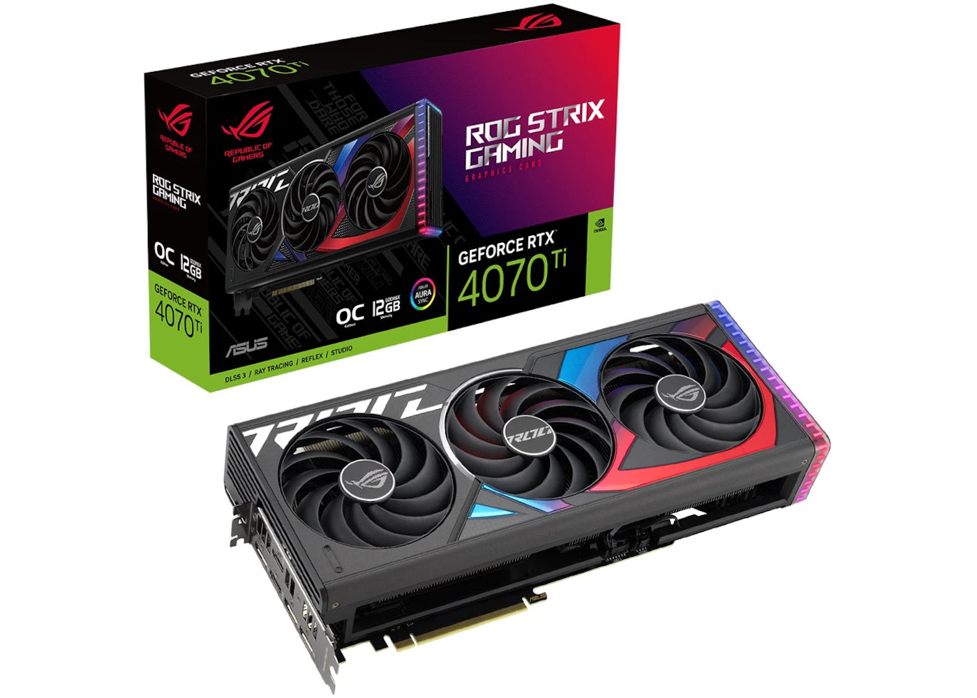 NVIDIA ASUS ROG Strix GeForce RTX 4070 Ti 12G OC Graphics Card ROG-STRIX-RTX4070TI-O12G-GAMING