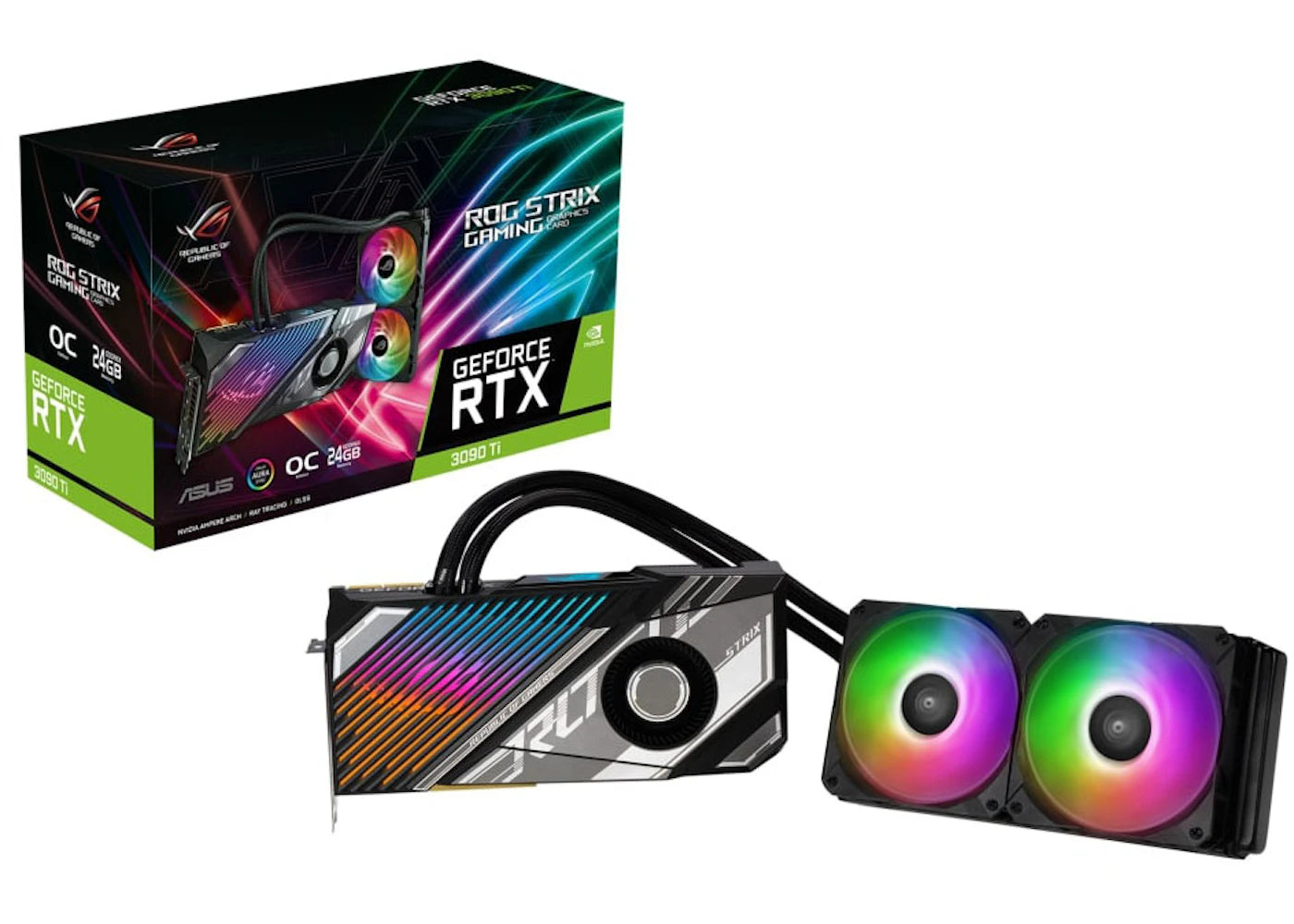 NVIDIA ASUS ROG Strix LC GeForce RTX 3090 Ti 24G OC Graphics Card rog-strix-lc-rtx3090ti-o24g-gaming-model