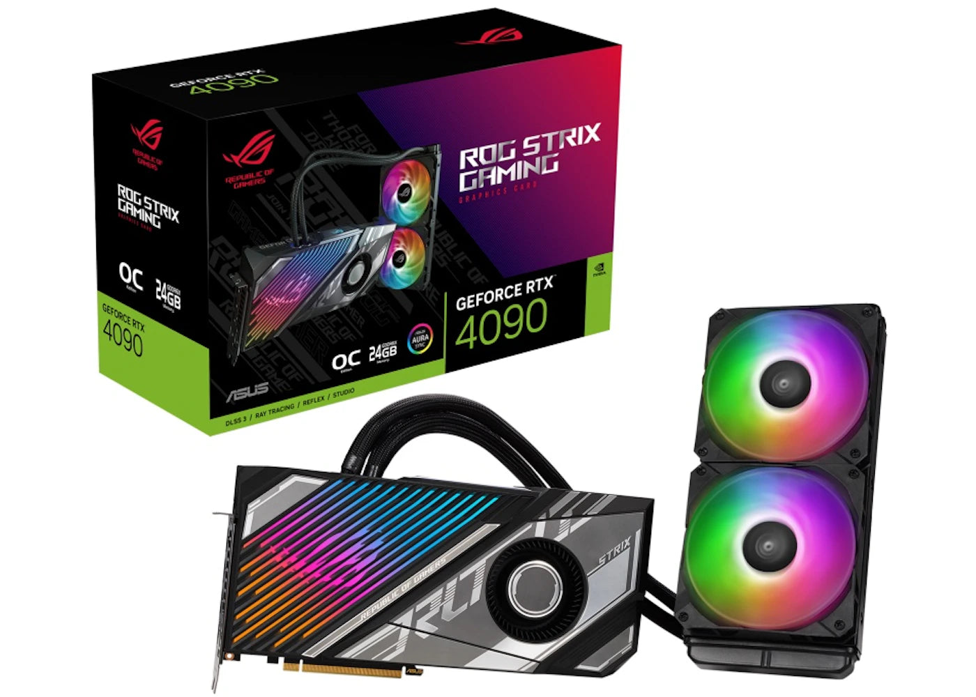 NVIDIA ASUS ROG Strix LC GeForce RTX 4090 24GB OC Graphics Card rog-strix-lc-rtx4090-o24g-gaming