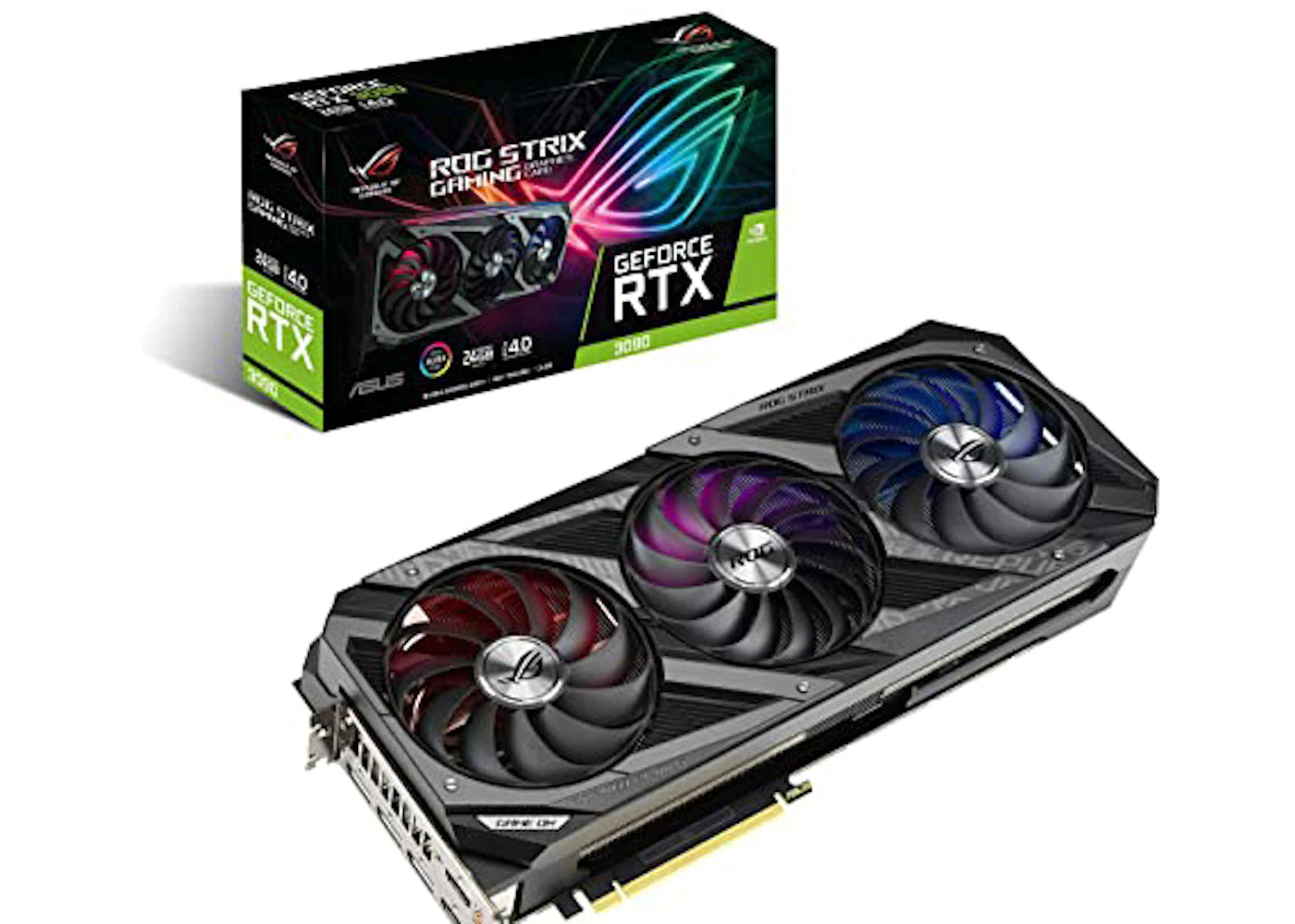 NVIDIA ASUS Strix GeForce RTX 3090 OC 24GB GDDR6X Graphics Card (ROG-STRIX-RTX3090-O24G-GAMING) Black