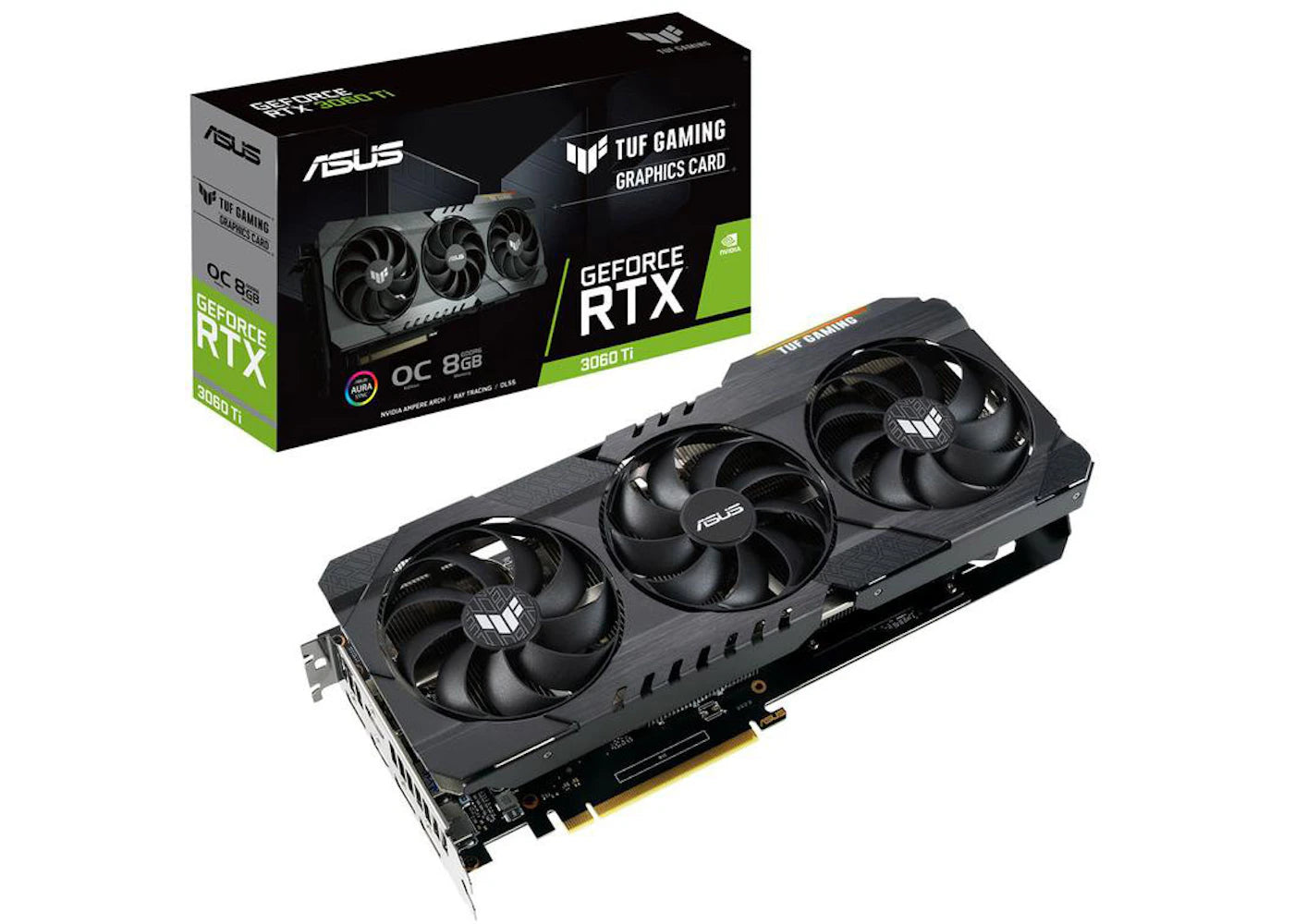 NVIDIA ASUS TUF Gaming GeForce RTX 3060 Ti 8G OC Graphics Card (TUF-RTX3060TI-O8G-GAMING)
