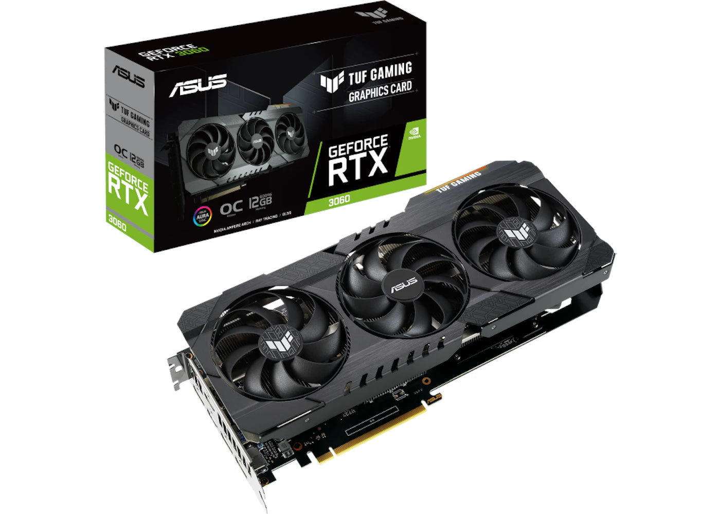 NVIDIA ASUS TUF Gaming GeForce RTX 3060 V2 12GB OC LHR Graphics Card (TUF-RTX3060-O12G-V2-GAMING)