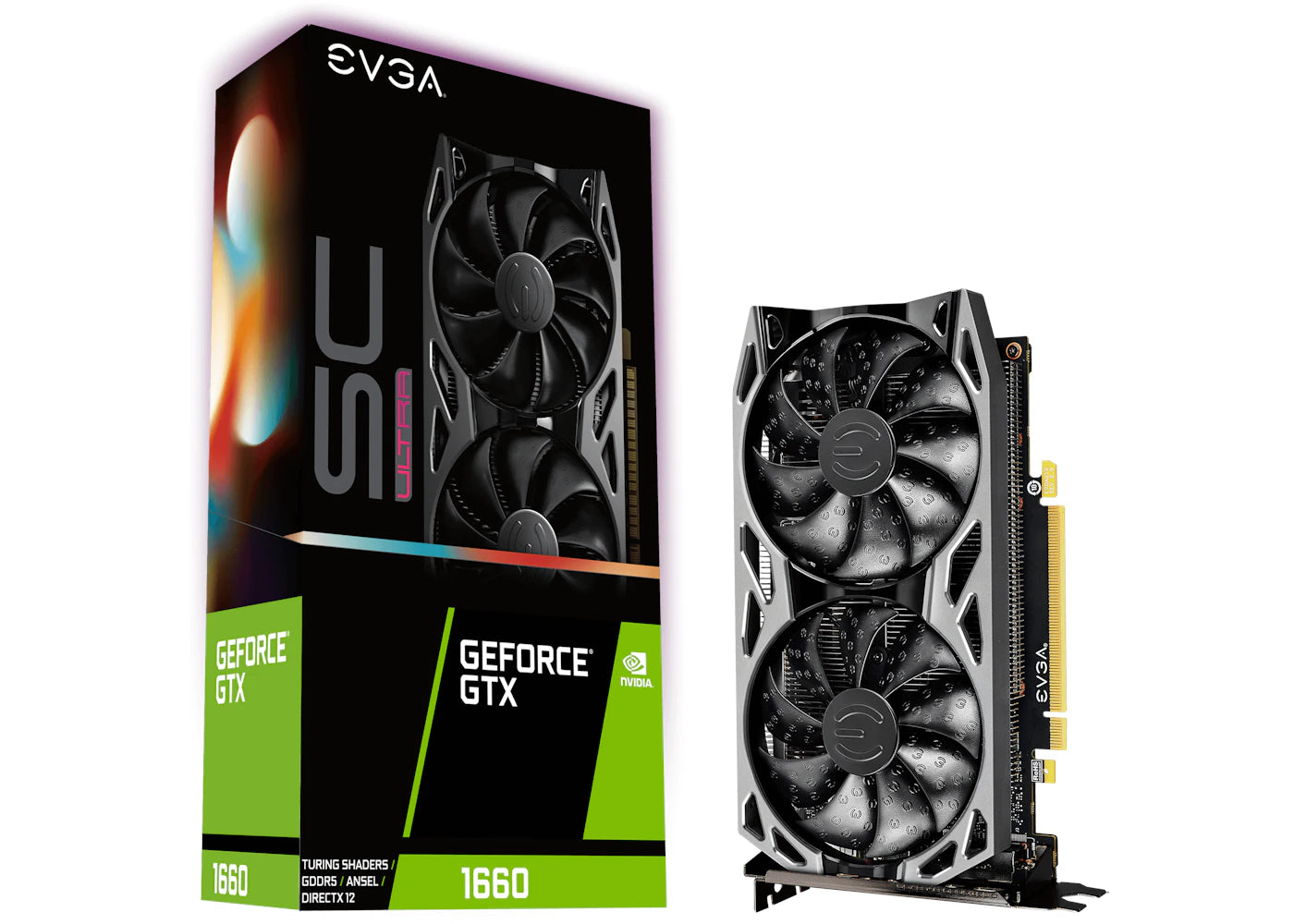 NVIDIA EVGA GeForce GTX 1660 SC UTLRA GAMING 6G Graphics Card 06G-P4-1067-KR
