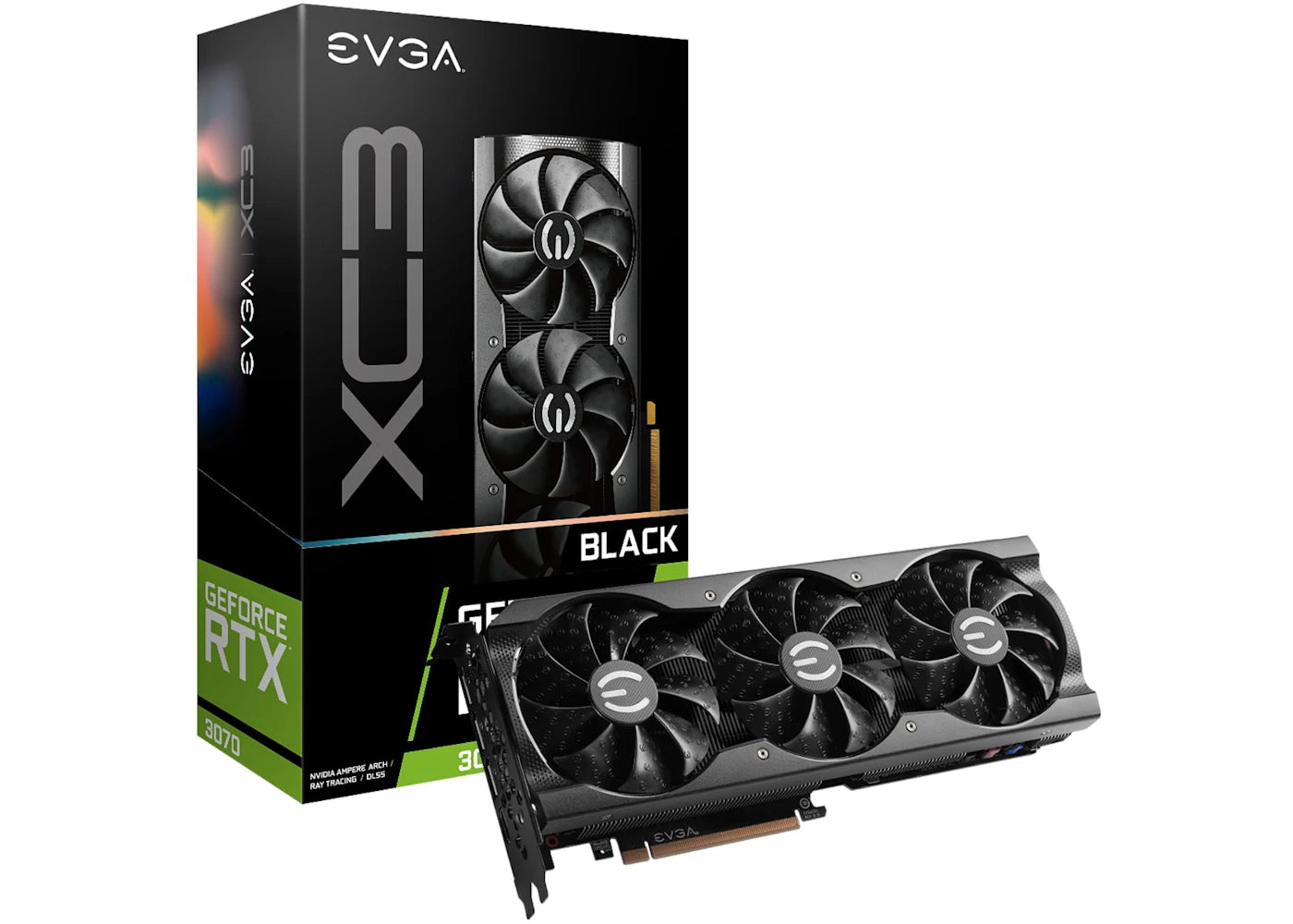 NVIDIA EVGA GeForce RTX 3070 XC3 BLACK GAMING 8G Graphics Card (08G-P5-3751-KL)