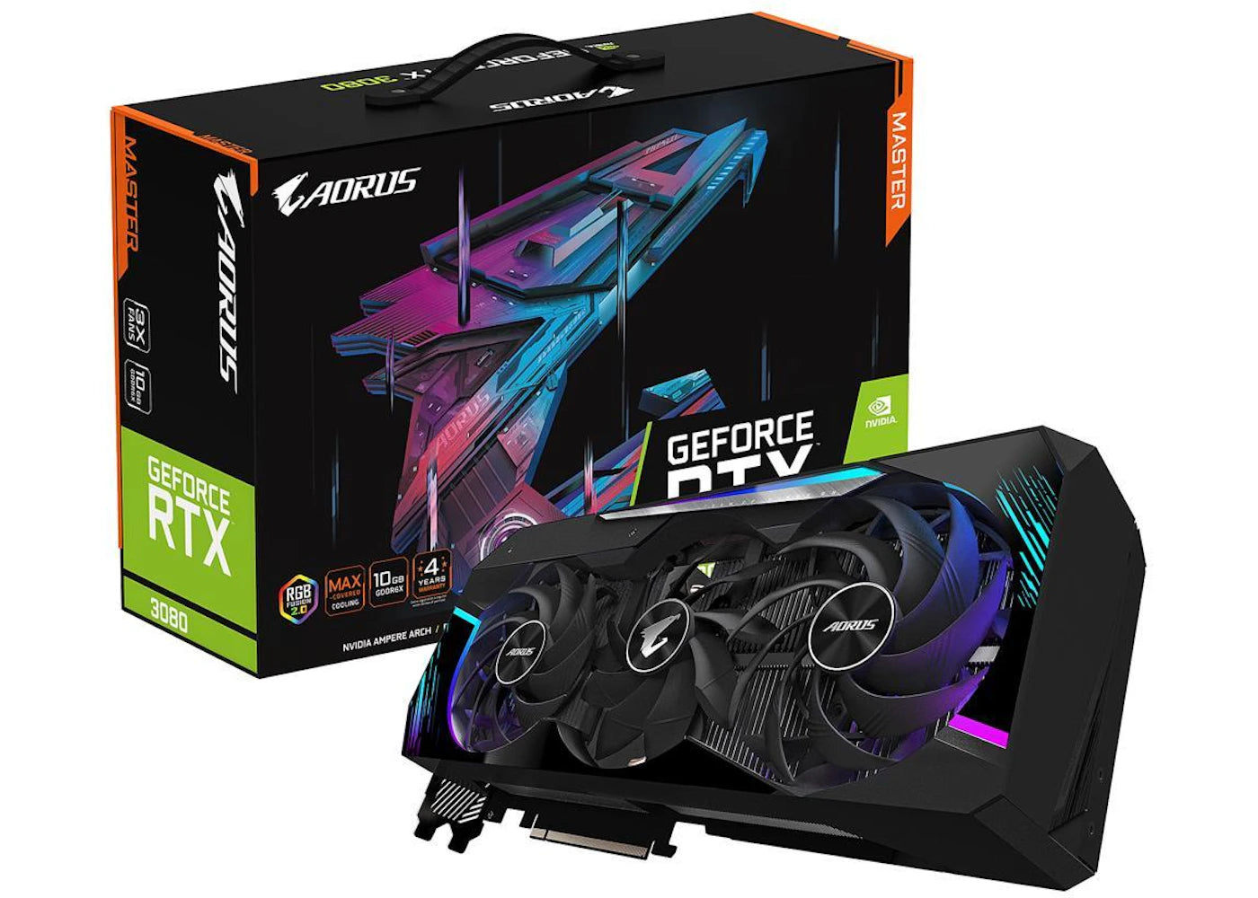 NVIDIA GIGABYTE AORUS GeForce RTX 3080 MASTER 10G (Rev. 2.0) Graphics Card (GV-N3080AORUS M-10GD Rev2.0)