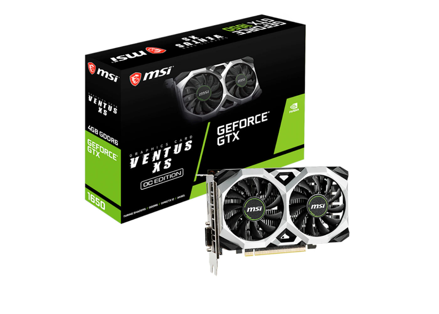 NVIDIA MSI GeForce GTX 1650 D6 VENTUS XS OC 4G Graphics Card (GTX-1650-D6-Ventus-XS-OC)