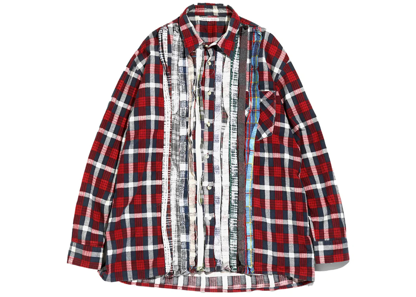 Needles Flannel Ribbon Button Down Shirt Red/Multi