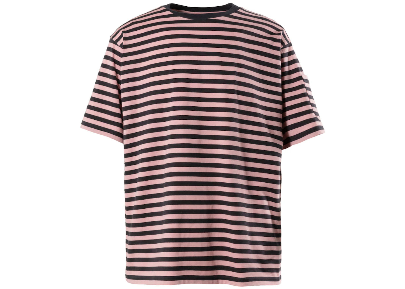 Needles S/S Crew Neck Stripe Jersey Tee Chacoal Pink