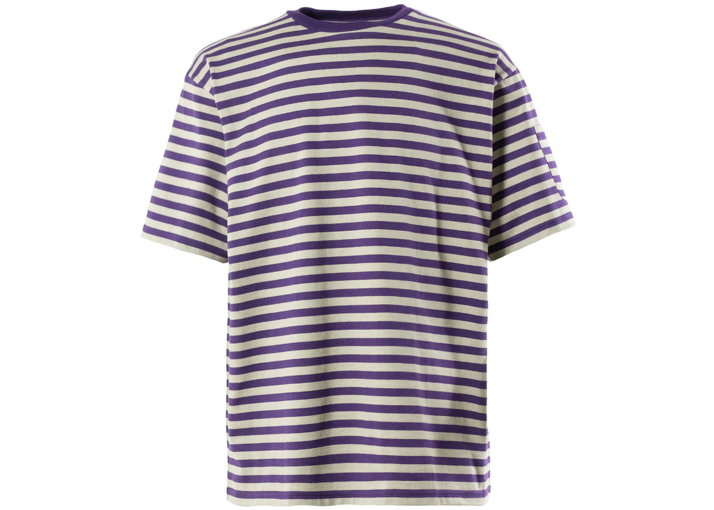 Needles S/S Crew Neck Stripe Jersey Tee Purple Khaki