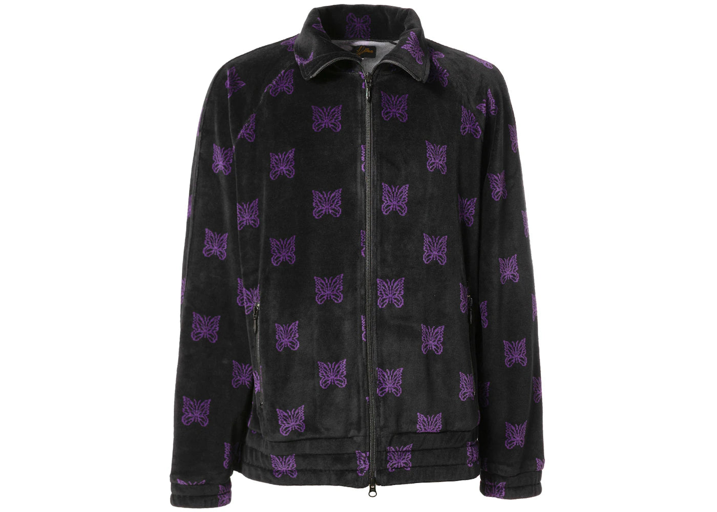 Needles Velour Papillon Track Jacket Black Purple