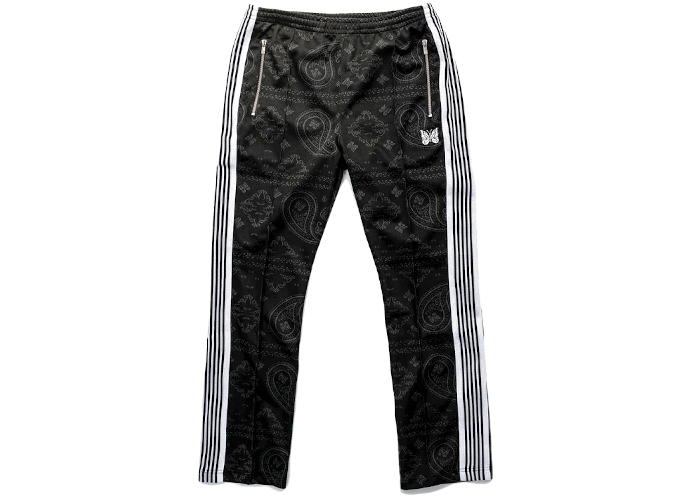 Needles x Nubian Narrow Track Pants Black Paisley