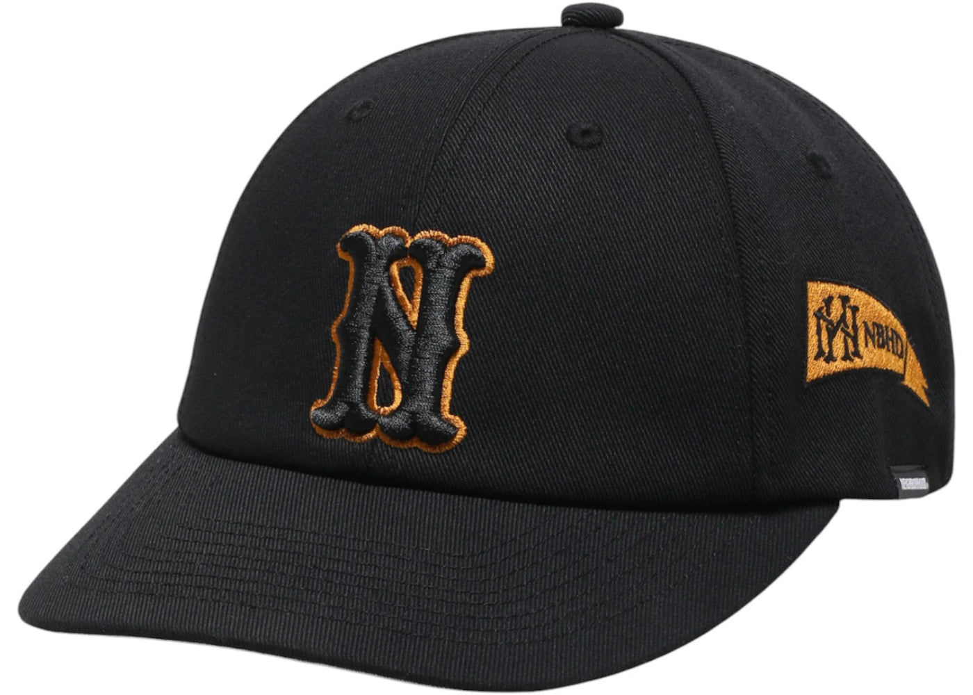 Neighborhood Baseball Cap Black x Gold