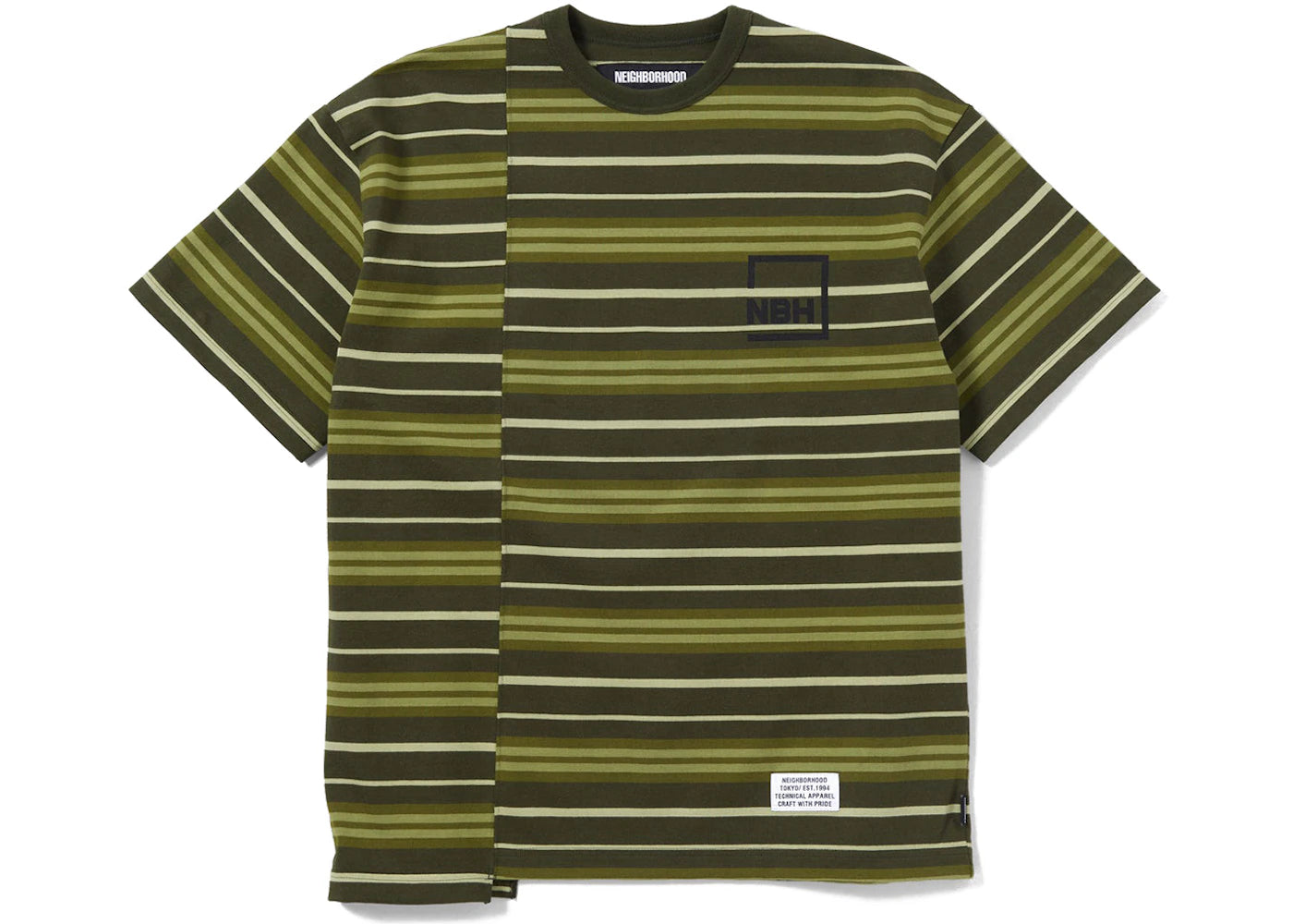 Neighborhood Border Crewneck Tee Olive Drab