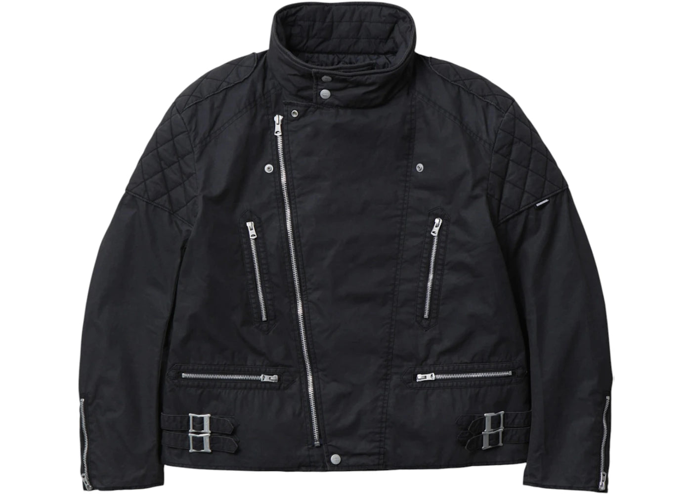 Neighborhood Faded Stand Collar Riders Jacket Black