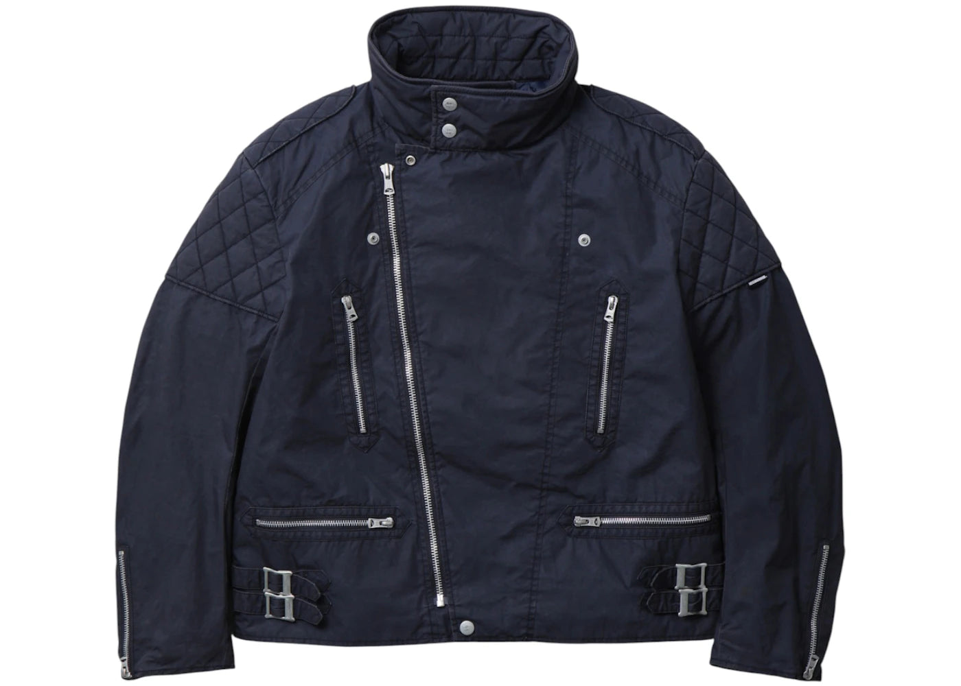 Neighborhood Faded Stand Collar Riders Jacket Navy