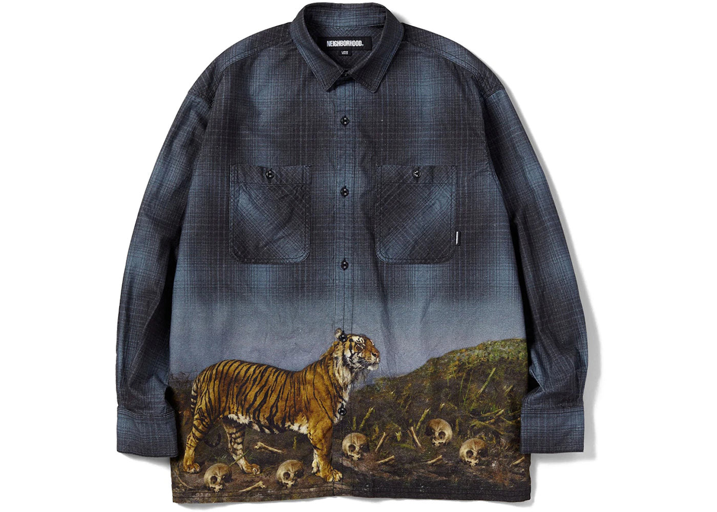 Neighborhood Tiger Print VE Shirt Grey