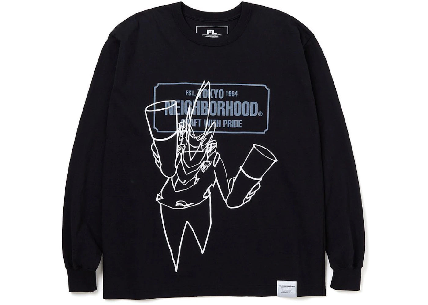 Neighborhood x Futura Laboratories FL-007 L/S Tee Black