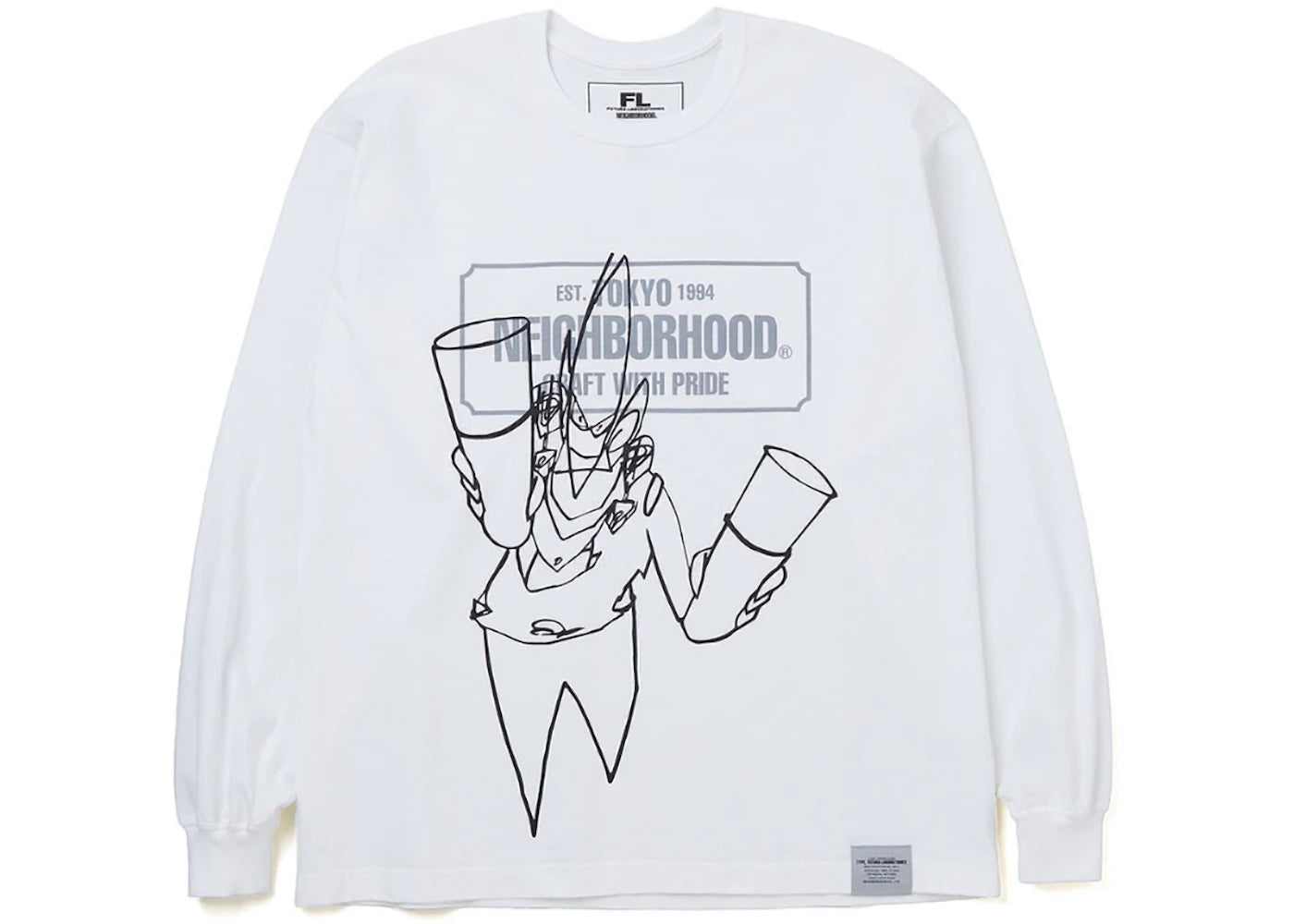 Neighborhood x Futura Laboratories FL-007 L/S Tee White