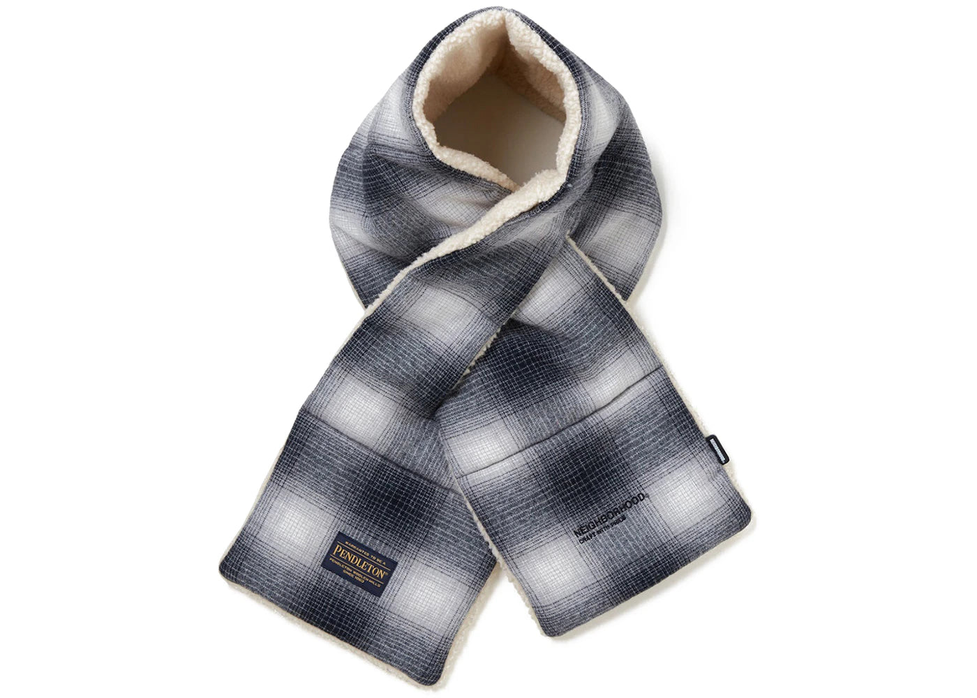 Neighborhood x Pendleton Boa Check Scarf Black