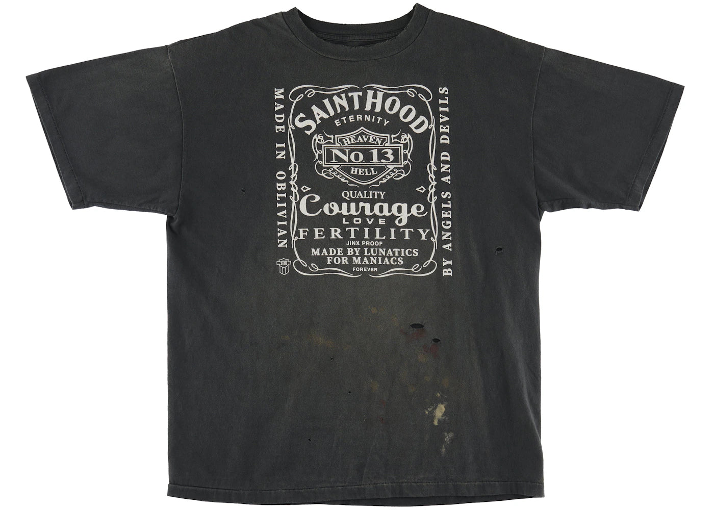 Neighborhood x Saint Mxxxxxx STHD Heaven Hell T-Shirt Vintage Black