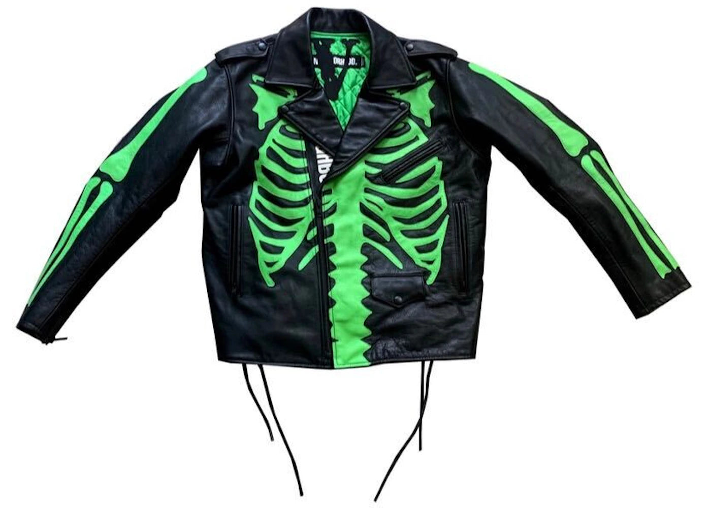 Neighborhood x Vlone Skeleton Leather Jacket Black/Green