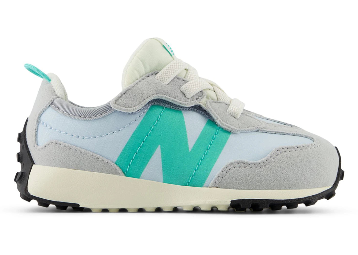 New Balance 327 Hook and Loop Aluminum Grey Cyber Jade (TD)