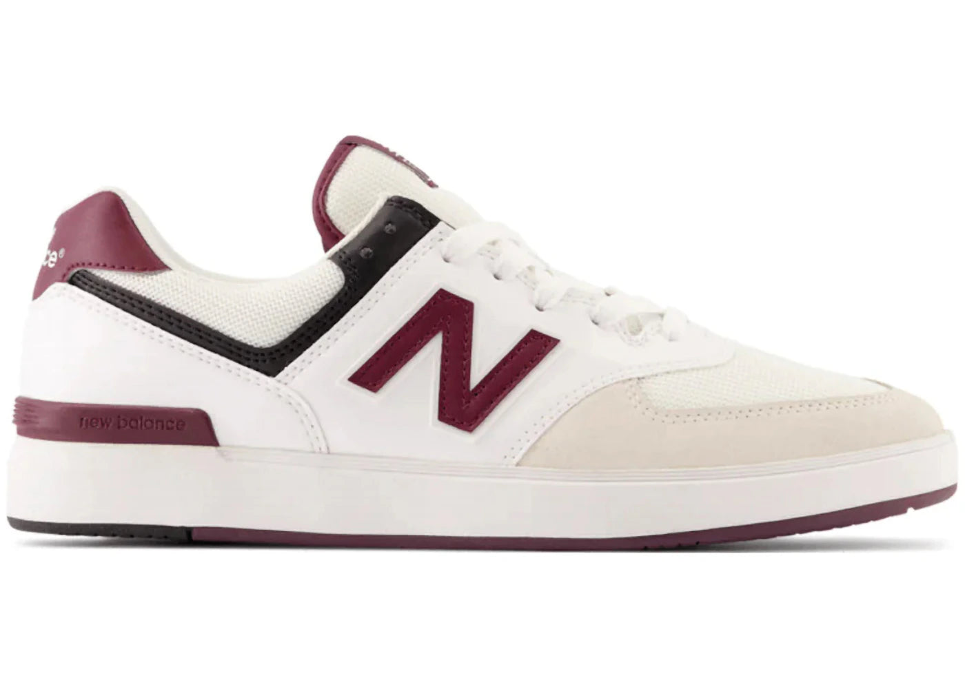 New Balance 574 Court White Crimson