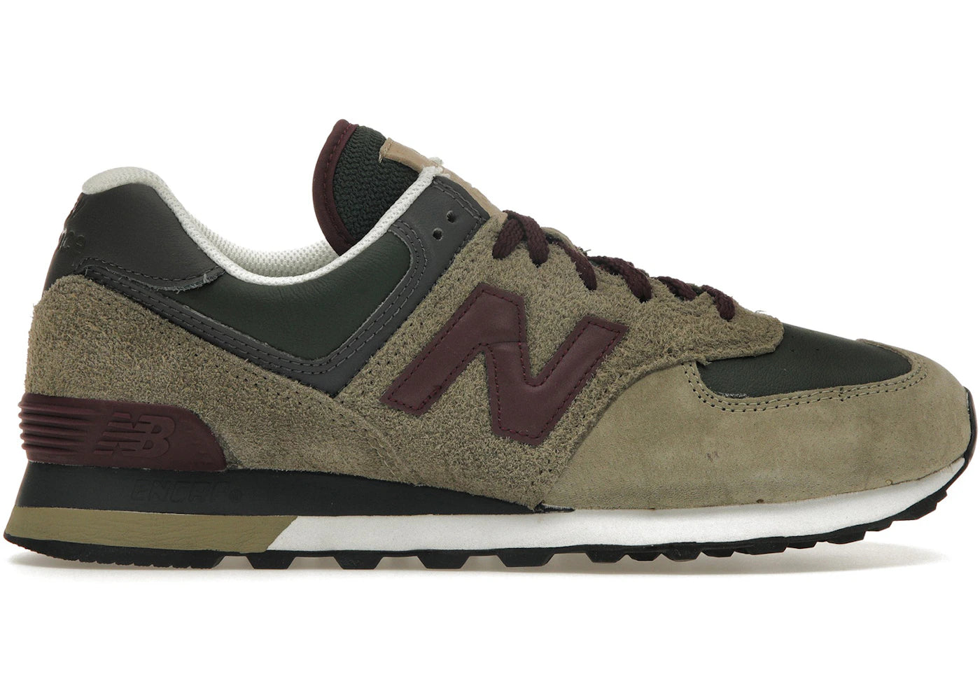 New Balance 574 Covert Green Burgundy