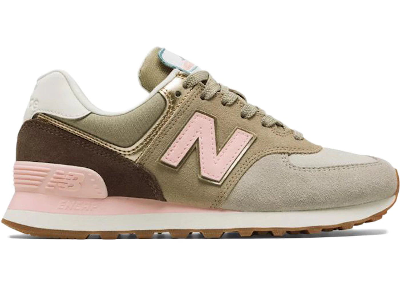 New Balance 574 Metallic Patch Khaki (Women's)