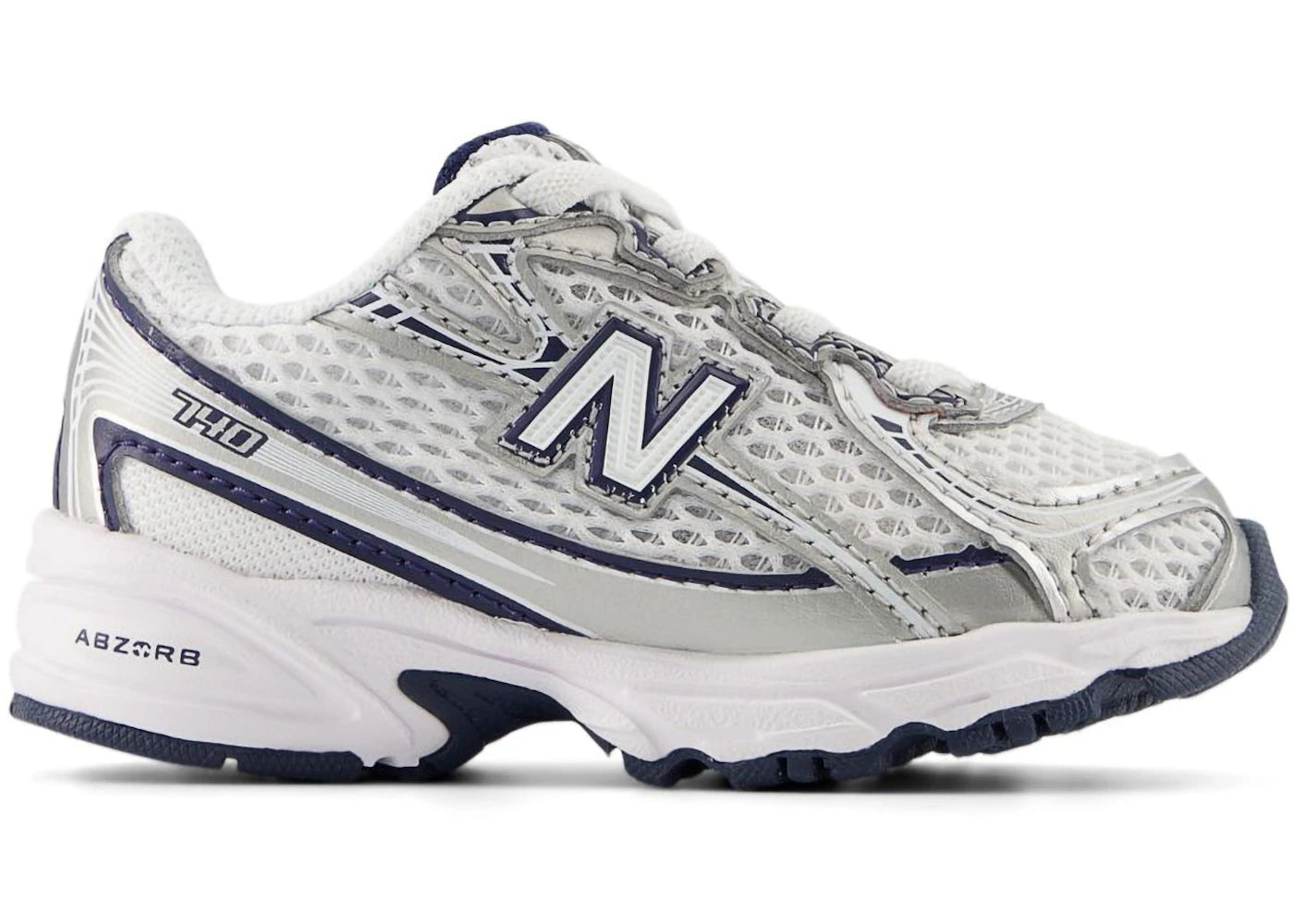 New Balance 740 Bungee Lace White Navy Silver (TD)