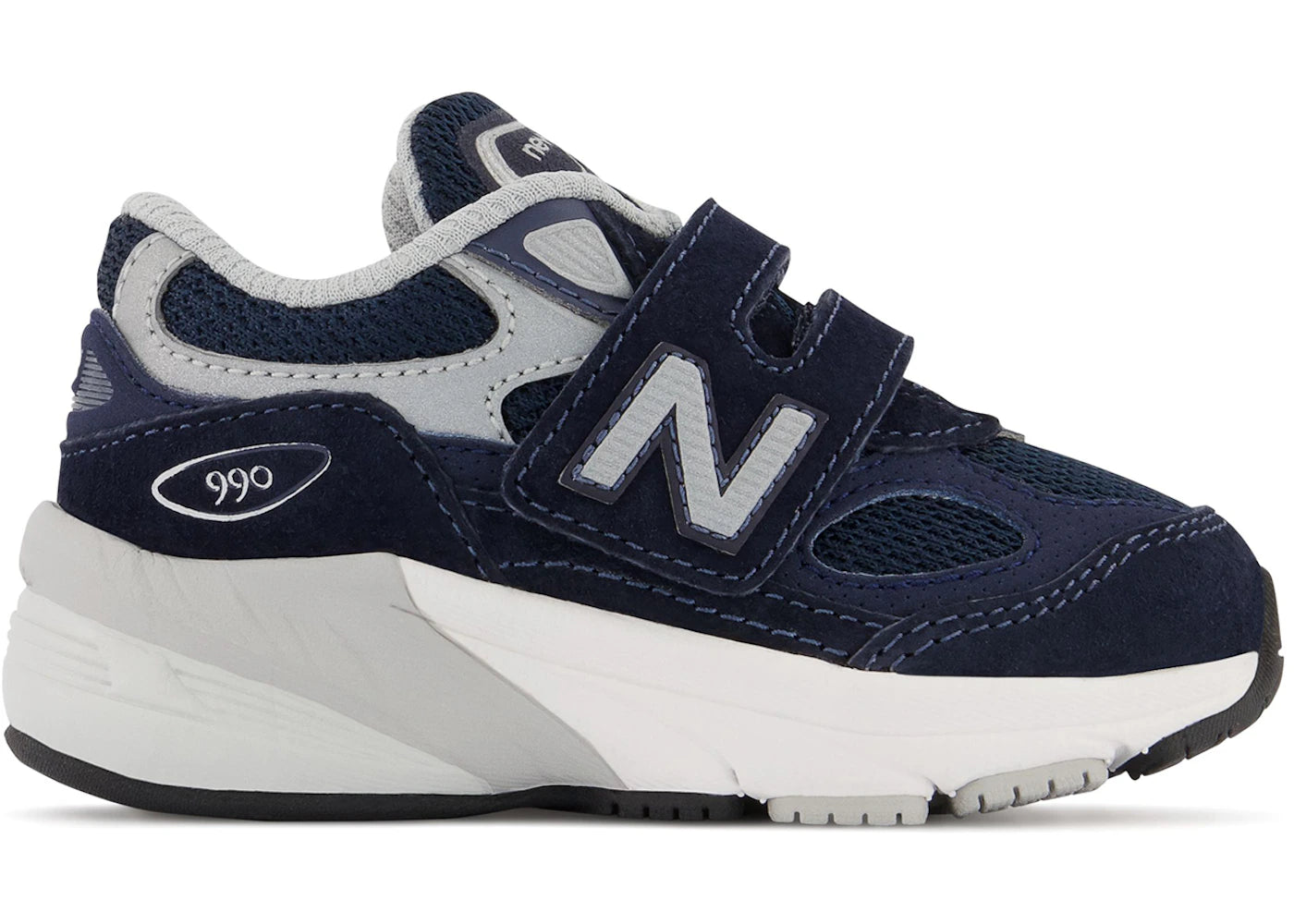 New Balance 990v6 Hook and Loop Navy Silver (TD)