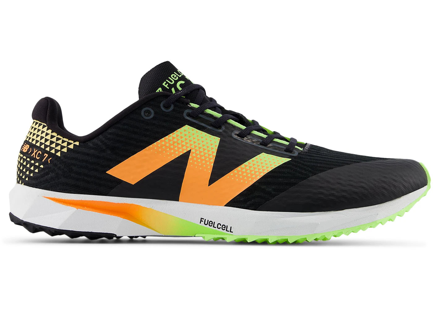 New Balance FuelCell XC7 v5 Black Bleached Lime Glo Hot Mango (Women's)